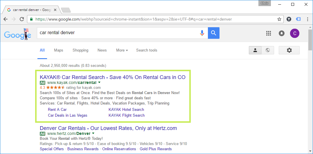PPC ad example
