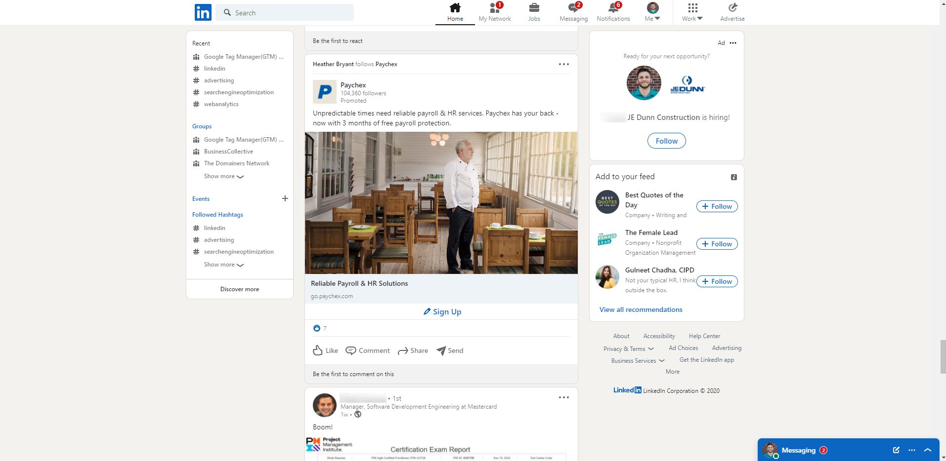 Here is a screenshot of LinkedIn B2B Advertising.
