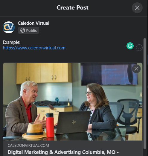 Optimize a Facebook profile by adding corresponding OG protocol to the appropriate website.