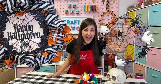 This lady is talking about how she is decorating for Halloween